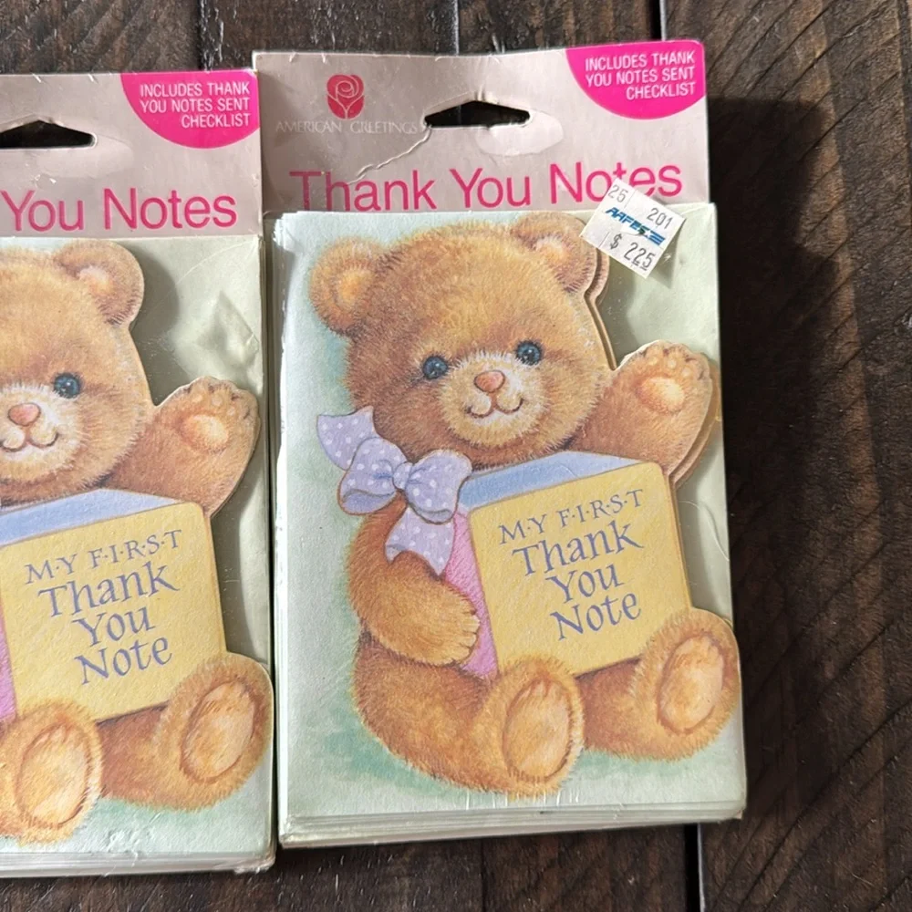 3 packages of vintage American Greetings baby thank you cards.